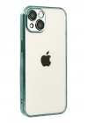 Mey İthalat®   iPhone 15  Lensli Silikon - Yeşil
