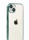 Mey İthalat®   iPhone 15  Lensli Silikon - Yeşil