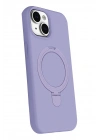 Mey İthalat®   iPhone 15 Plus Regal Magsafe Standlı Kapak - Lila