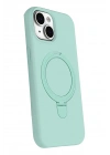 Mey İthalat®   iPhone 15 Plus Regal Magsafe Standlı Kapak - Su Yeşili