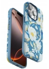 Mey İthalat®  iPhone 15 Pro Flower Series Magsafe Kapak - Mavi