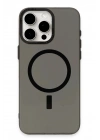 Mey İthalat®  iPhone 15 Pro Kılıf Anka PC Magneticsafe Sert Metal Kapak - Siyah
