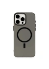 Mey İthalat®  iPhone 15 Pro Kılıf Anka PC Magneticsafe Sert Metal Kapak - Siyah