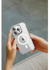 Mey İthalat®  iPhone 15 Pro Kılıf Crystal Magsafe Kapak - Şeffaf