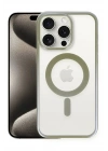Mey İthalat®  iPhone 15 Pro Kılıf Erozi Magsafe Kapak - Gri