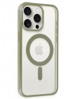 Mey İthalat®  iPhone 15 Pro Kılıf Erozi Magsafe Kapak - Gri