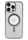 Mey İthalat®  iPhone 15 Pro Kılıf Erozi Magsafe Kapak - Gümüş