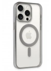 Mey İthalat®  iPhone 15 Pro Kılıf Erozi Magsafe Kapak - Gümüş