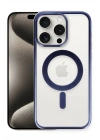 Mey İthalat®  iPhone 15 Pro Kılıf Erozi Magsafe Kapak - Lacivert