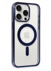 Mey İthalat®  iPhone 15 Pro Kılıf Erozi Magsafe Kapak - Lacivert