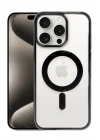Mey İthalat®  iPhone 15 Pro Kılıf Erozi Magsafe Kapak - Siyah