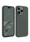 Mey İthalat®  iPhone 15 Pro Kılıf First Silikon - Koyu Yeşil