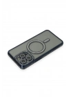Mey İthalat®  iPhone 15 Pro Kılıf Joke Simli Magneticsafe Kılıf - Lacivert
