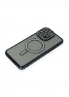 Mey İthalat®  iPhone 15 Pro Kılıf Joke Simli Magneticsafe Kılıf - Lacivert