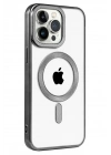 Mey İthalat®  iPhone 15 Pro Kılıf Kronos Magsafe Kapak - Siyah