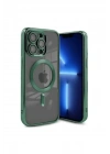 Mey İthalat®  iPhone 15 Pro Kılıf Kross Magneticsafe Kapak - Koyu Yeşil