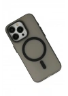 Mey İthalat®  iPhone 15 Pro Kılıf Lodos Magneticsafe Mat Kapak - Siyah