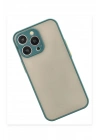 Mey İthalat®  iPhone 15 Pro Kılıf Montreal Silikon Kapak - Yeşil