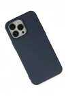 Mey İthalat®   iPhone 15 Pro Kılıf Nano içi Kadife Silikon - Lacivert