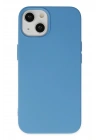 Mey İthalat®  iPhone 15 Pro Kılıf Nano içi Kadife Silikon - Mavi
