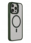 Mey İthalat®  iPhone 15 Pro Kılıf Roblox Lens Magsafe Standlı Kapak - Koyu Yeşil