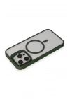 Mey İthalat®  iPhone 15 Pro Kılıf Roblox Lens Magsafe Standlı Kapak - Koyu Yeşil