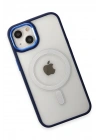 Mey İthalat®  iPhone 15 Pro Kılıf Room Magneticsafe Silikon - Lacivert