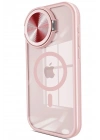 Mey İthalat®  iPhone 15 Pro Kılıf Teleskop Lens Magsafe Silikon Kapak - Pembe