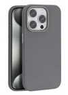 Mey İthalat®  iPhone 15 Pro Kılıf Wonder Deri Magsafe Kapak - Titan Gri