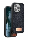 Mey İthalat®   iPhone 15 Pro Max Bright Simli Kapak - Siyah