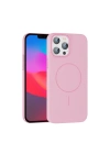 Mey İthalat®  iPhone 15 Pro Max Broş Magsafe Kapak - Pembe
