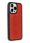 Mey İthalat®  iPhone 15 Pro Max Kılıf Aras Deri Kapak - Kırmızı
