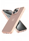 Mey İthalat®  iPhone 15 Pro Max Kılıf Elegant Kapak - Pudra