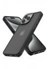 Mey İthalat®  iPhone 15 Pro Max Kılıf Elegant Kapak - Siyah