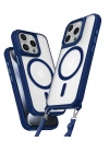 Mey İthalat®  iPhone 15 Pro Max Kılıf Enka Magsafe Silikon Kılıf - Lacivert