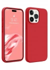 Mey İthalat®  iPhone 15 Pro Max Kılıf First Silikon - Kırmızı