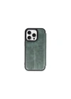 Mey İthalat®  iPhone 15 Pro Max Kılıf Flip Cover - Koyu Yeşil
