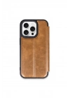Mey İthalat®  iPhone 15 Pro Max Kılıf Flip Cover - Taba
