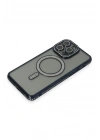 Mey İthalat®  iPhone 15 Pro Max Kılıf Joke Simli Magneticsafe Kılıf - Lacivert
