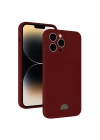 Mey İthalat®   iPhone 15 Pro Max Kılıf Kelvin Kartvizitli Silikon - Bordo