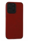 Mey İthalat®  iPhone 15 Pro Max Kılıf Loop Deri Silikon - Kırmızı