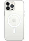 Mey İthalat®  iPhone 15 Pro Max Kılıf Magneticsafe Şeffaf Silikon - Şeffaf