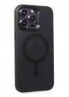 Mey İthalat®  iPhone 15 Pro Max Kılıf Mateks Magsafe Kapak - Siyah