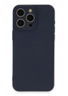Mey İthalat®  iPhone 15 Pro Max Kılıf Nano içi Kadife Silikon - Lacivert