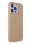 Mey İthalat®  iPhone 15 Pro Max Kılıf Nano içi Kadife Silikon - Pudra
