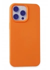 Mey İthalat®  iPhone 15 Pro Max Kılıf Nano içi Kadife Silikon - Turuncu
