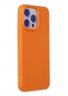 Mey İthalat®  iPhone 15 Pro Max Kılıf Nano içi Kadife Silikon - Turuncu
