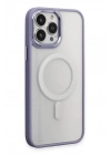 Mey İthalat®  iPhone 15 Pro Max Kılıf Room Magneticsafe Silikon - Lila
