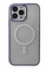Mey İthalat®  iPhone 15 Pro Max Kılıf Room Magneticsafe Silikon - Lila