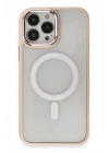 Mey İthalat®  iPhone 15 Pro Max Kılıf Room Magneticsafe Silikon - Pudra